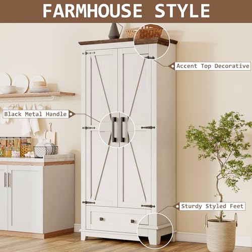 72" Tall Storage Cabinet with Adjustable Shelves & Barn Doors D96309