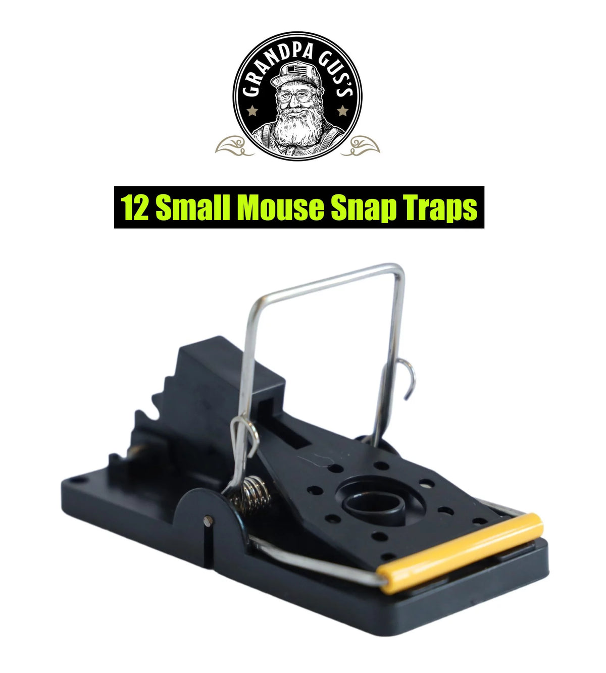 Small Snap Traps for Mice, 3.86" x 1.81" (Pack of 12) W23306
