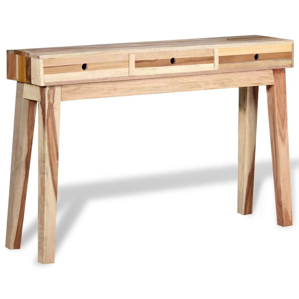 Console Table with 3 Storage Drawers Reclaimed Wood K274