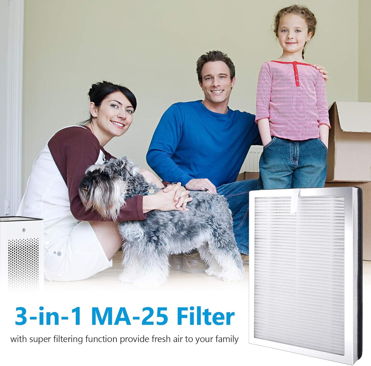 4 Pack H13 True HEPA Activated Carbon Replacement Filters D619853