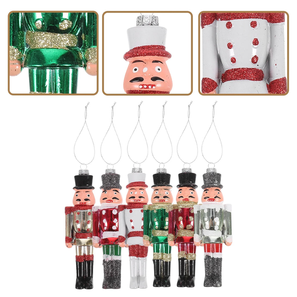 6Pcs Plastic Nutcracker Hanging Christmas Decoration V113