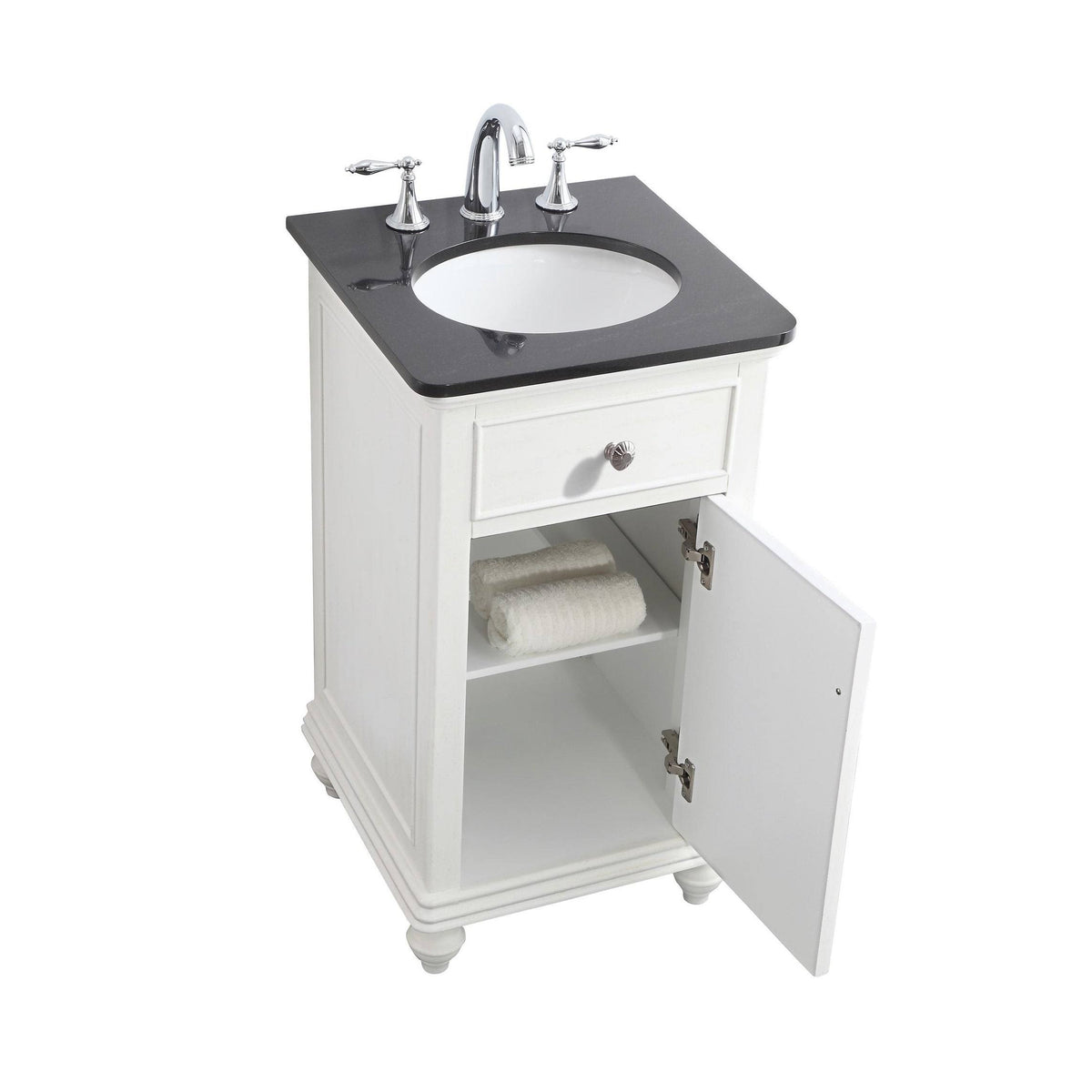 Grey 18 inch Bathroom Vanity Cabinet Set with Granite Top T665