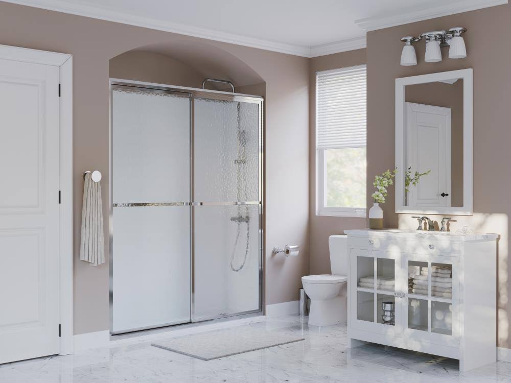 Framed Sliding Shower Door Chrome M9592