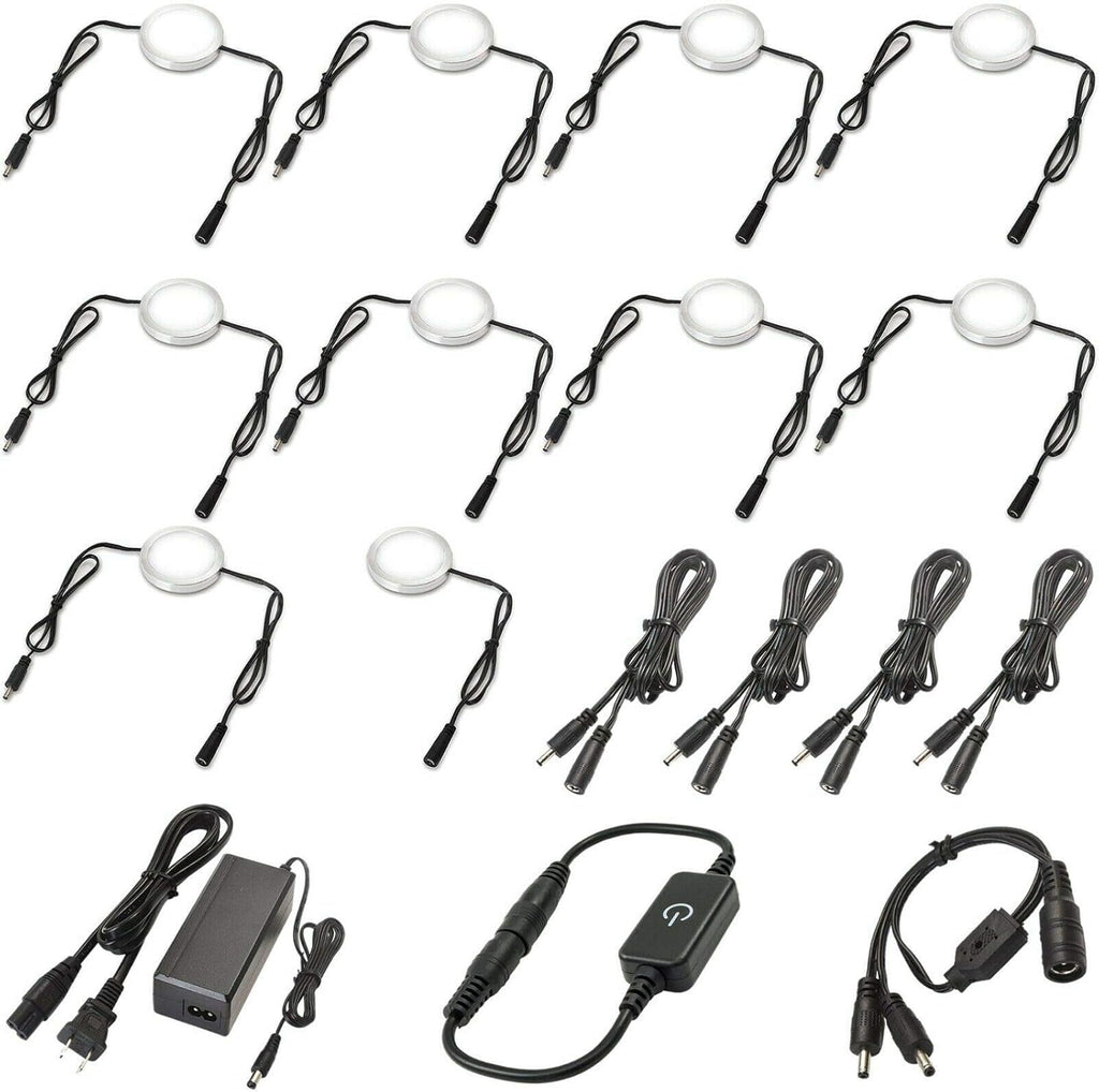 Under Cabinet LED Lighting Kit, Touch Dimmable, 12 Lights, Warm White V582