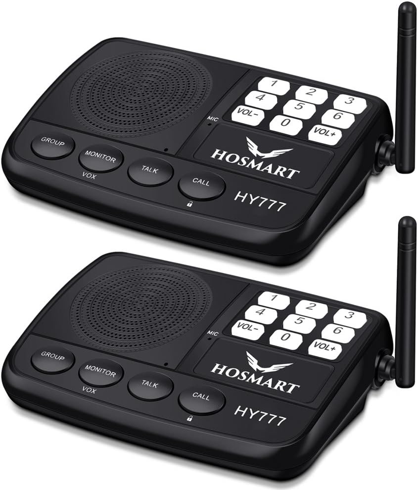 4 Stations Black Wireless Intercom System W570920