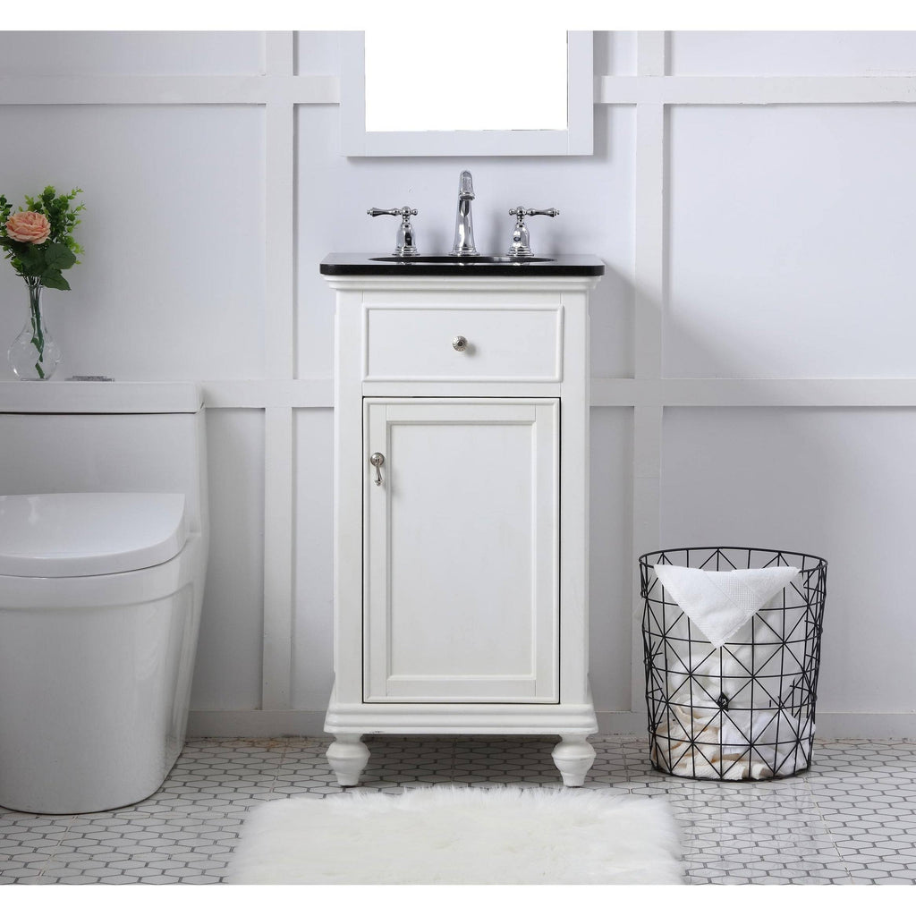 Grey 18 inch Bathroom Vanity Cabinet Set with Granite Top T665