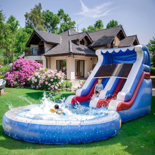 20FT Inflatable Water Slide with Climbing Ladder and Splash Pool E3946