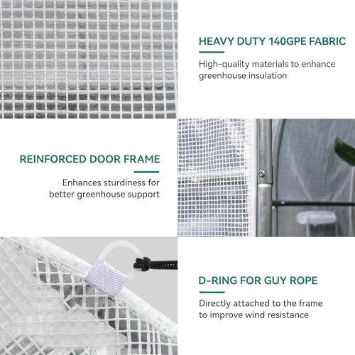 White Galvanized Steel Greenhouse E74630