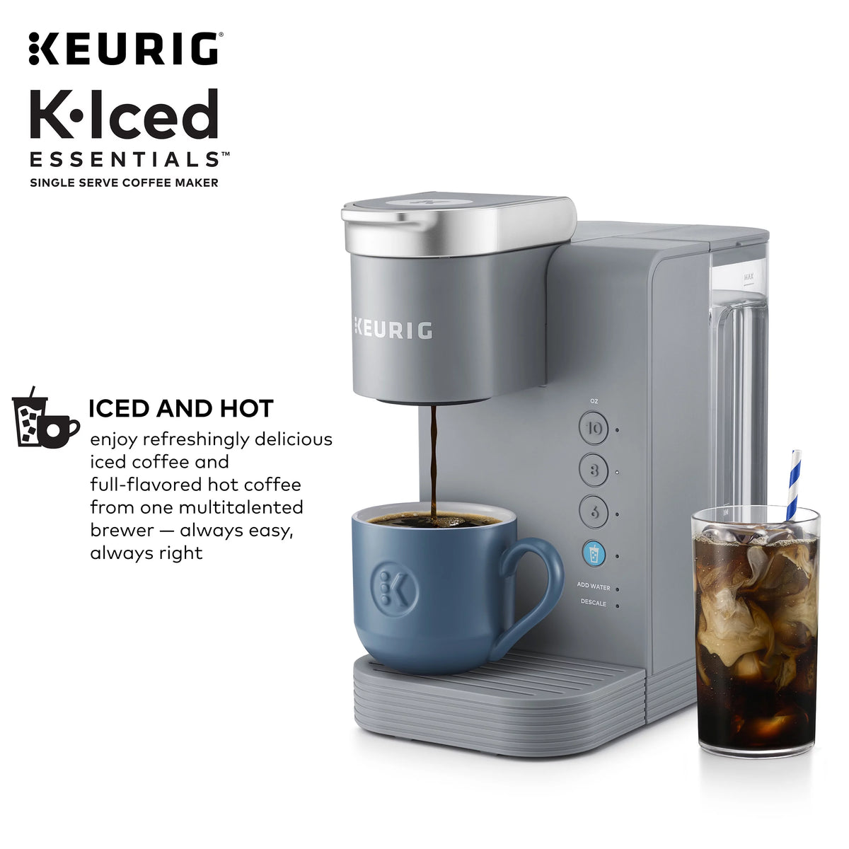 Gray Iced and Hot Single-Serve K-Cup Pod Coffee Maker Y592820