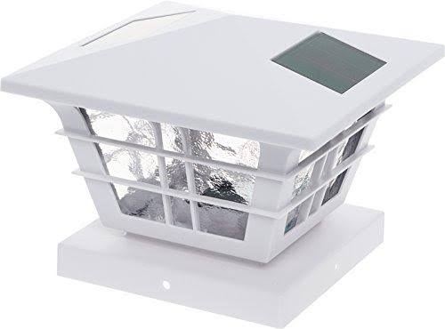 White 12 Pack Solar Post Cap Light with Base Adapter F704