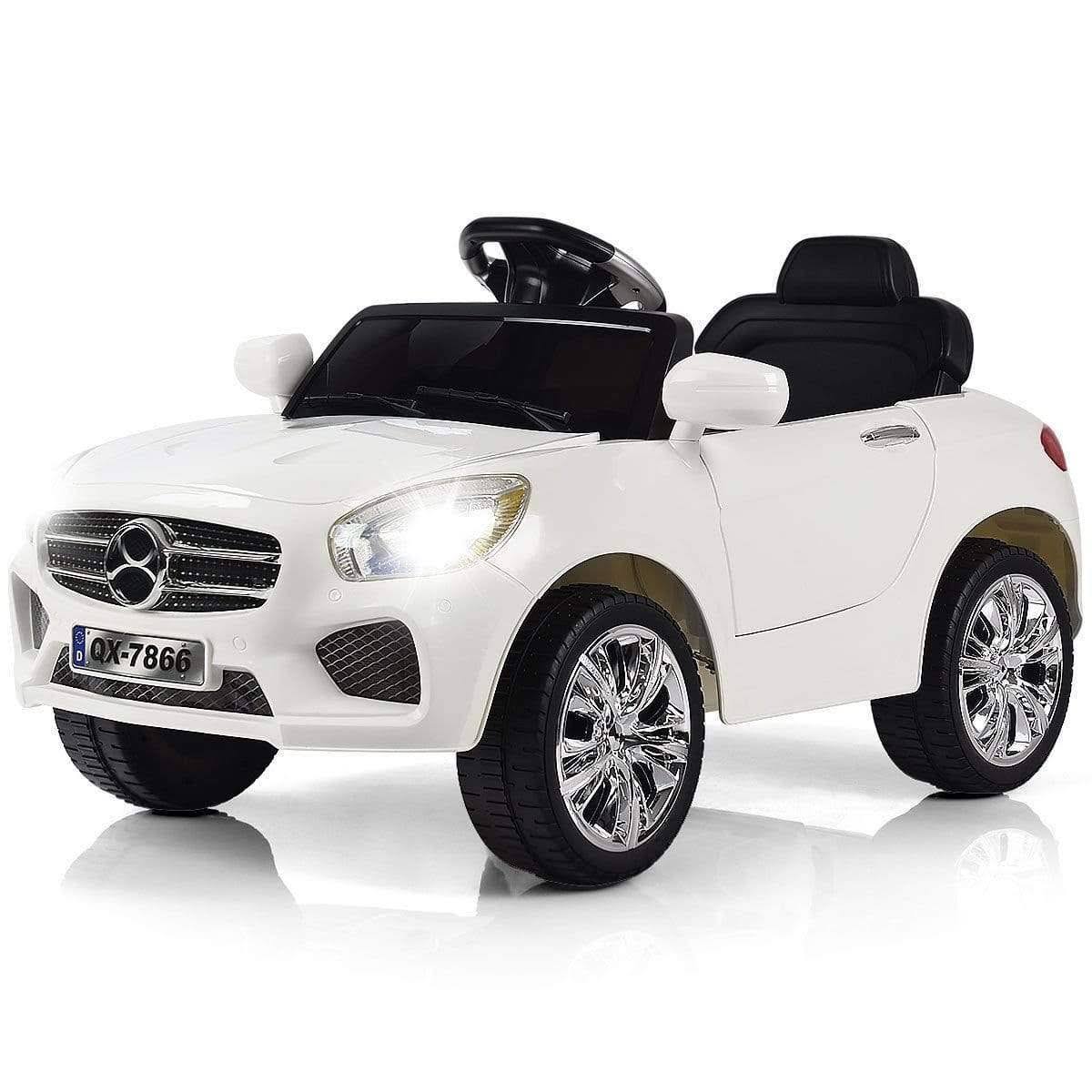 White 6V Kids Remote Control Riding Car U4553