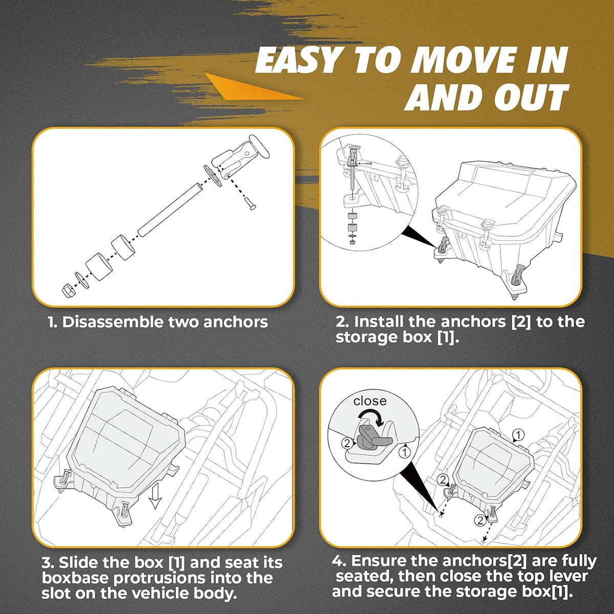 Storage Box Compatible With Polaris RZR XP 1000/4/ 900/4/ 1000 S 2014-2022 H791