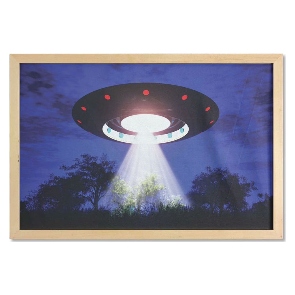 UFO Wall Art with Frame, Printed Fabric Poster, 35" x 23", Multicolor B81969