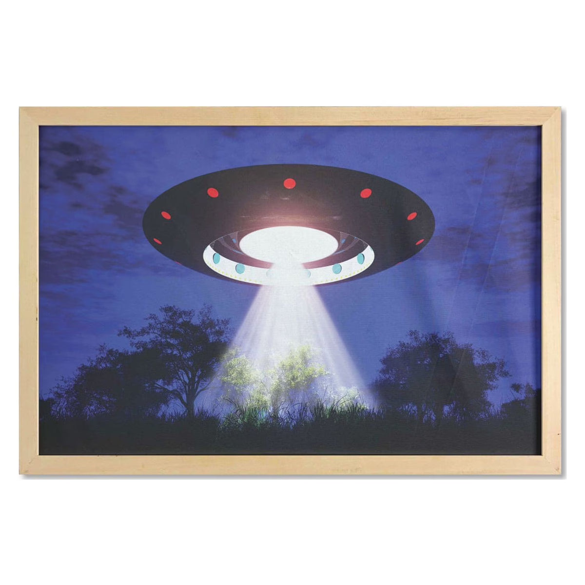 UFO Wall Art with Frame, Printed Fabric Poster, 35" x 23", Multicolor B81969