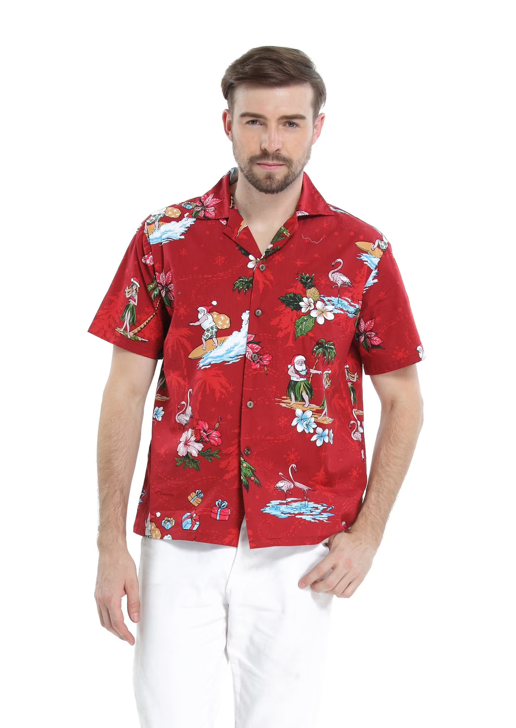 Santa Red Hawaiian Shirt O382