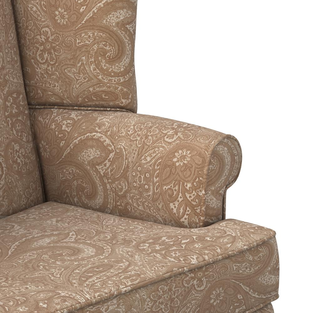 Cream Chenille Wingback Accent Chair T366731