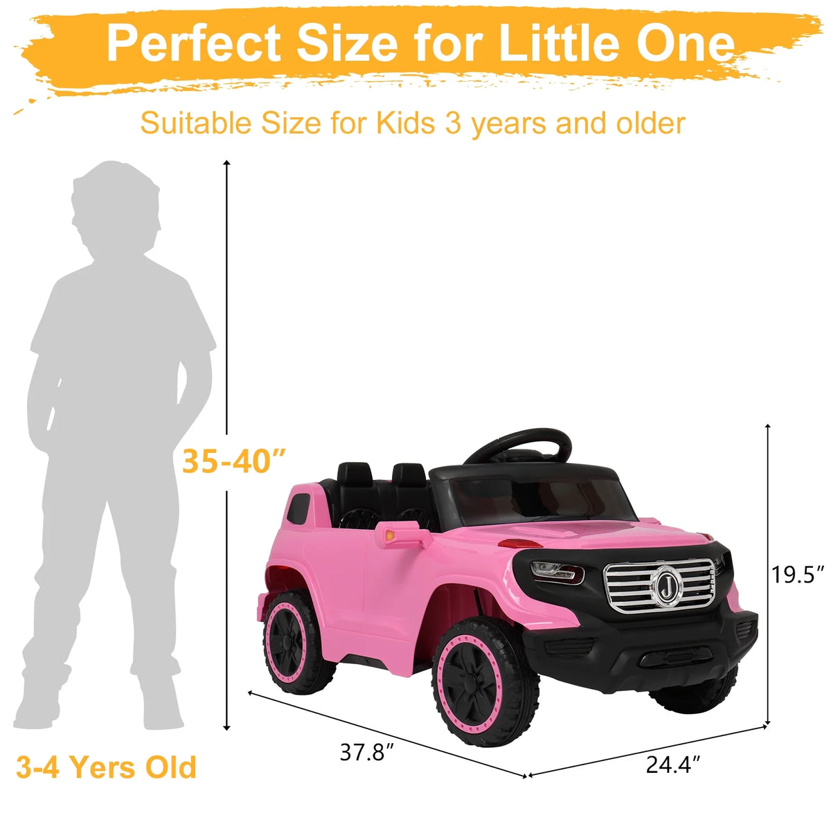 Pink Kids Ride on Car Electric Truck with Remote Control P864334
