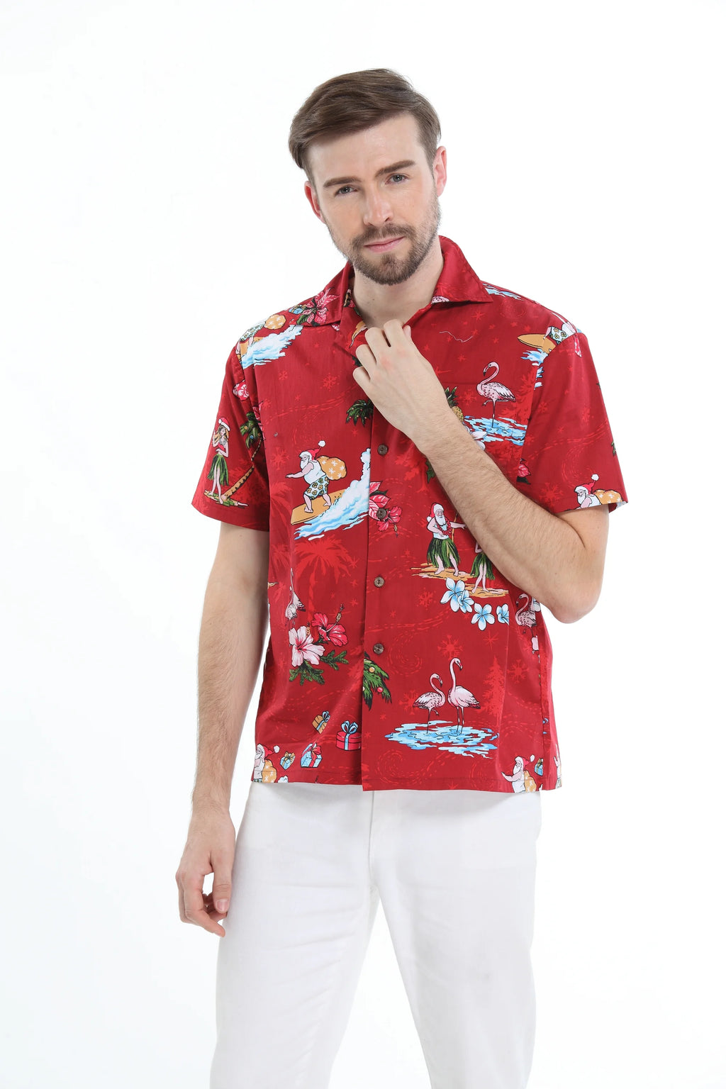 Santa Red Hawaiian Shirt O382