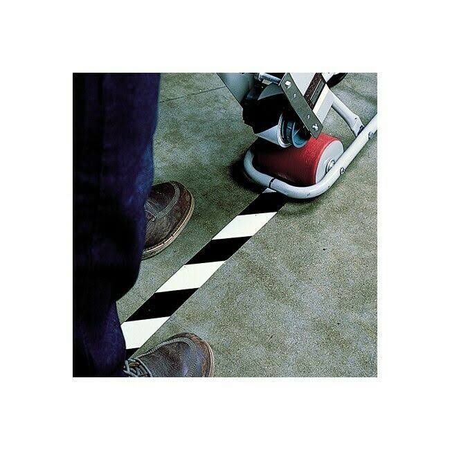 Black/White Striped Vinyl Safety Tape, 12/Case S2397