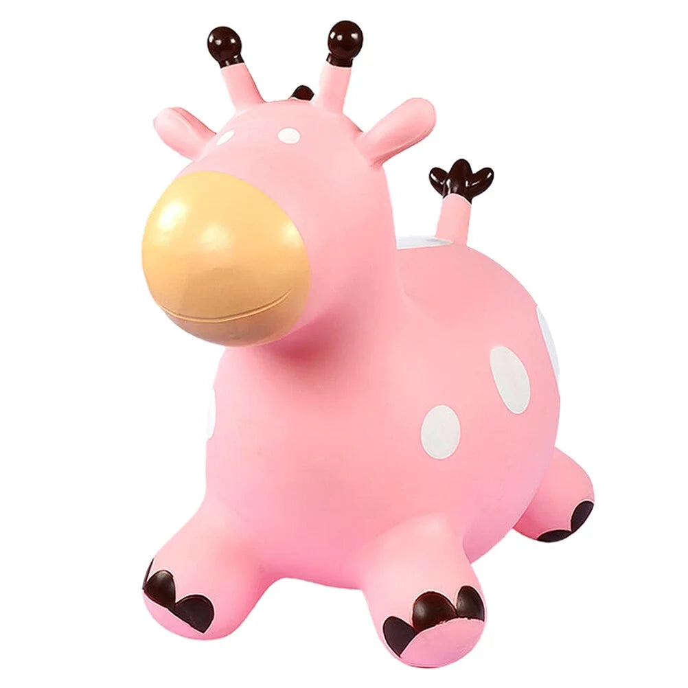 Inflatable Jumping Horse Toy with Air Pump (Pink) S6084