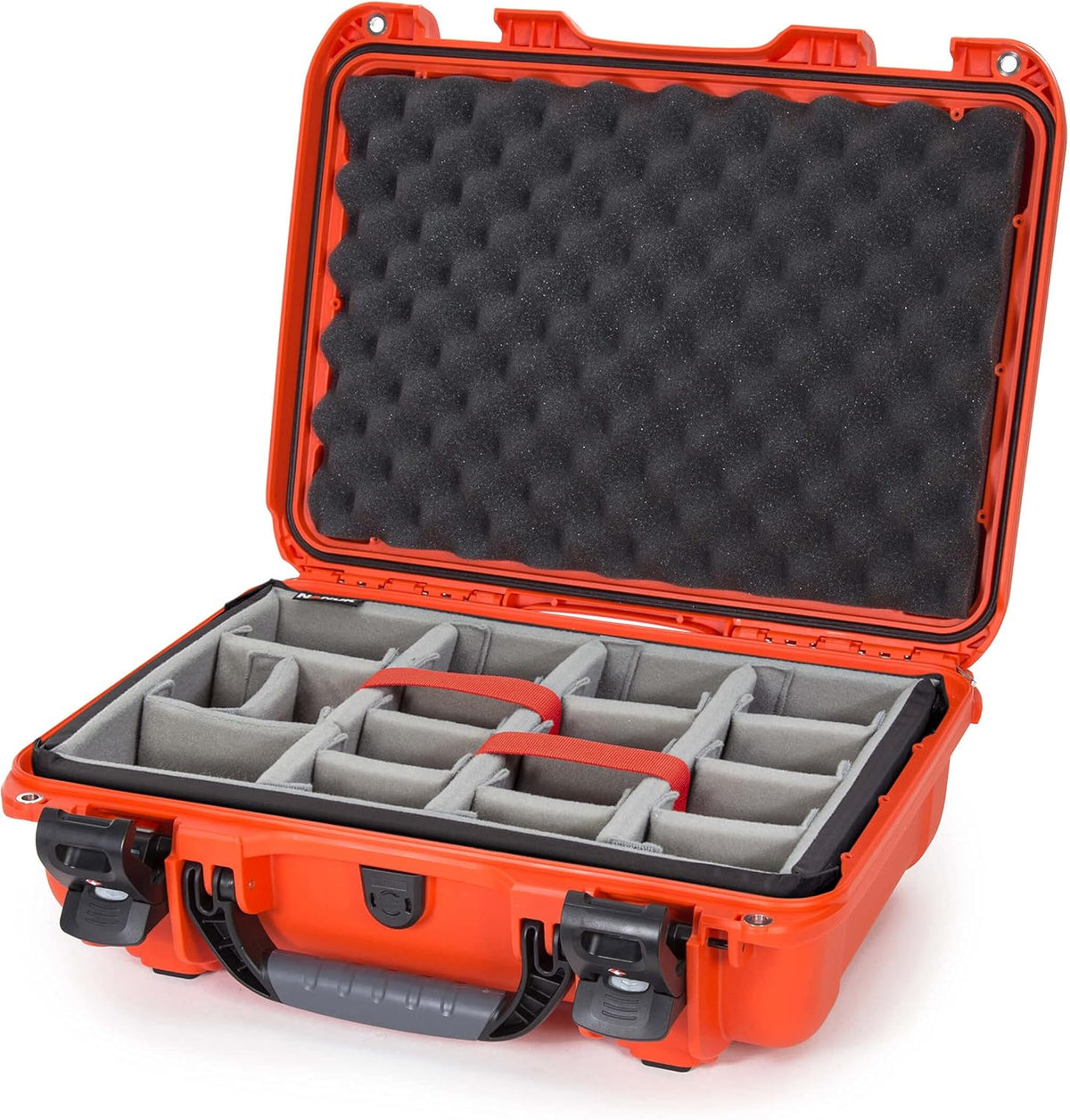 Black Waterproof Hard Case with Padded Dividers and TSA Approved Travel Lock Latches F572