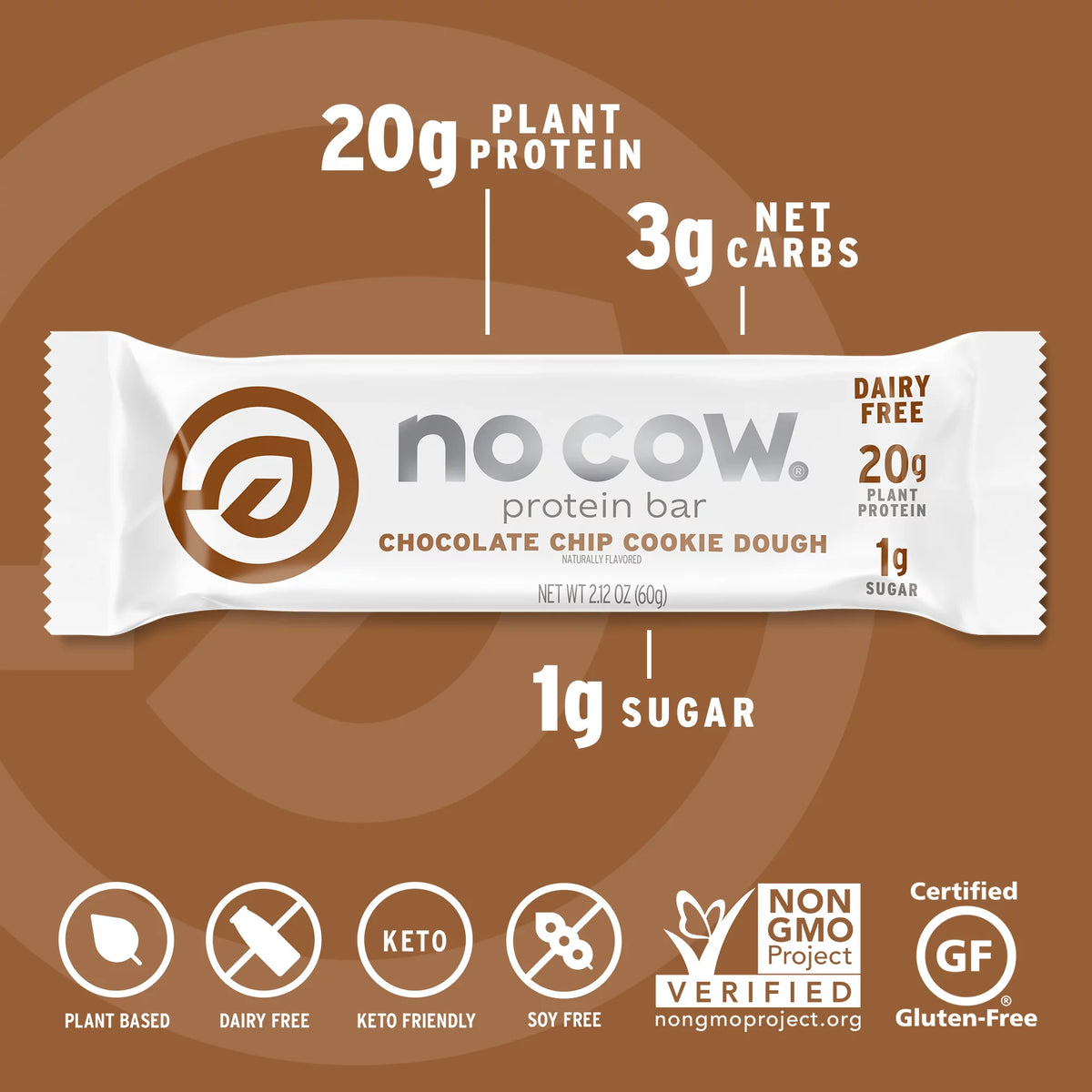Chocolate Chip Cookie Dough Vegan Protein Bars, Box of 12 C4638