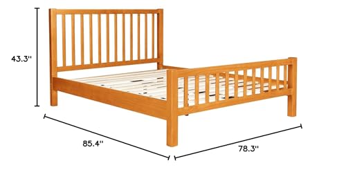 Queen Cherry Wooden Platform Bed with 2 Nightstands C730