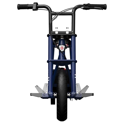 Dark Blue Electric Retro Minibike with 250W Motor, 12 Inch Tires, 24V Battery Y633