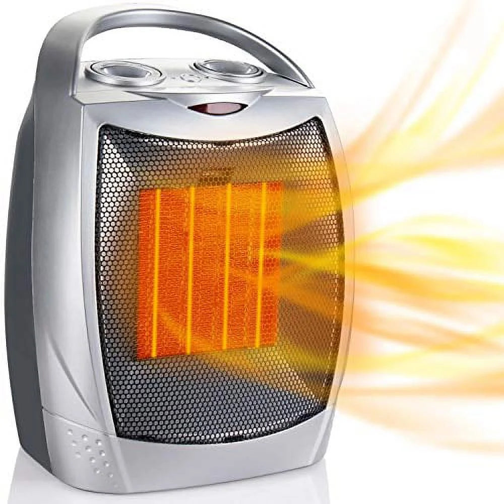 Silver Ceramic Electric Space Heater 1500W S608
