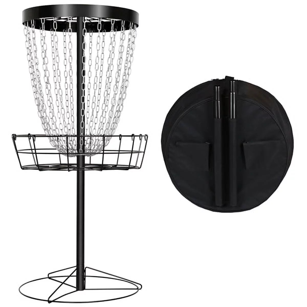 Black Disc Golf Goal with Carrying Bag and 3 Discs T460