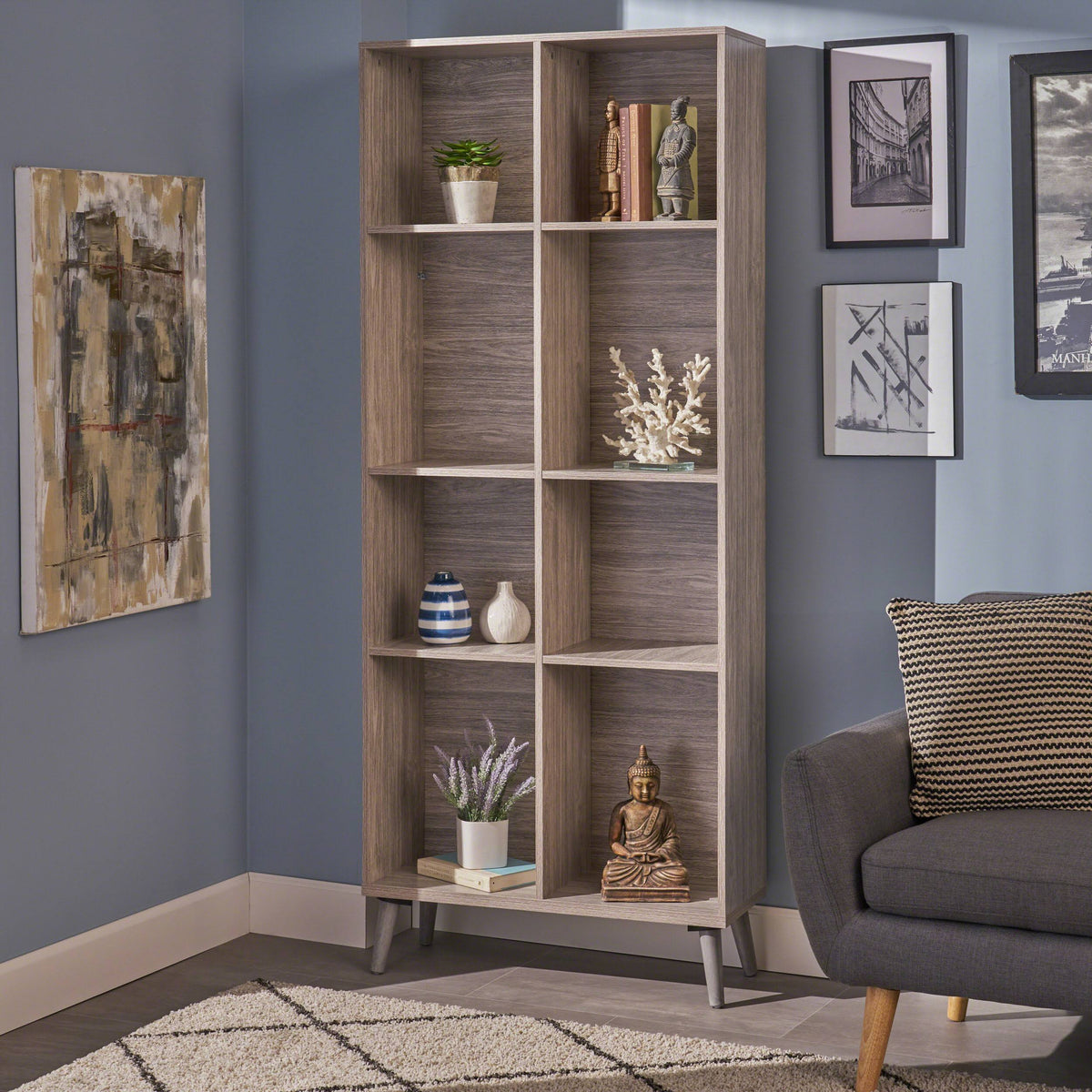 Wenge Faux Wood Bookcase K858