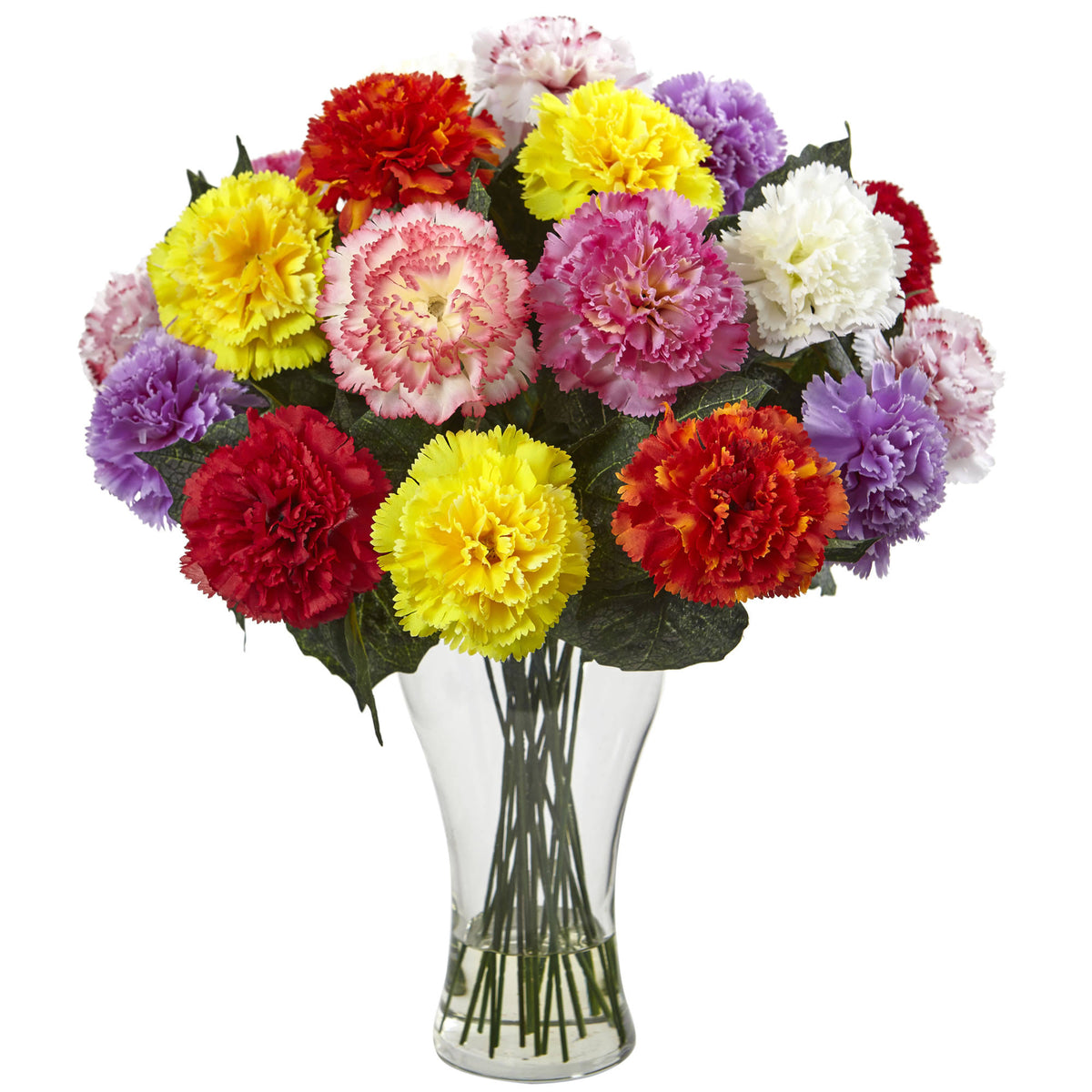 Orange Carnation Arrangement with Vase T190871
