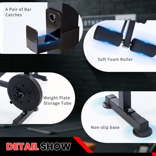 Adjustable Incline Decline Flat Weight Bench with Leg Extension & Curl O822768