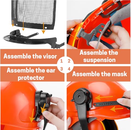 Chainsaw Helmet with Face and Hearing Protection J789