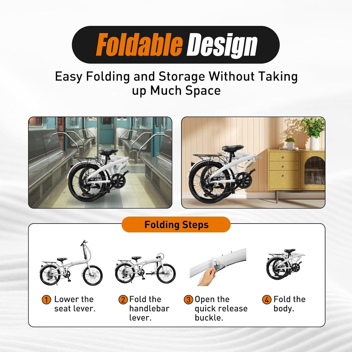 20-inch 7 Speed Folding Bicycle with Disc Brake N819327
