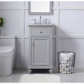 Grey 18 inch Bathroom Vanity Cabinet Set with Granite Top T665