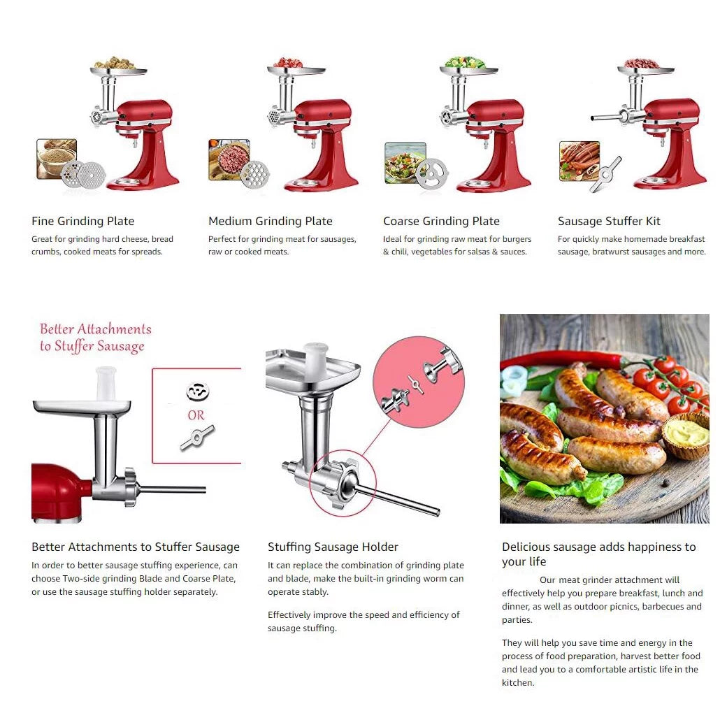 3 Sets Meat Grinder Slicer Juicer Attachment S927312