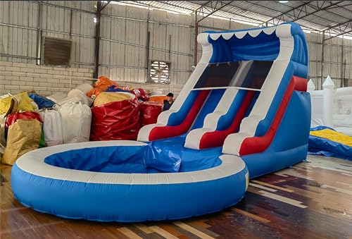20FT Inflatable Water Slide with Climbing Ladder and Splash Pool E3946