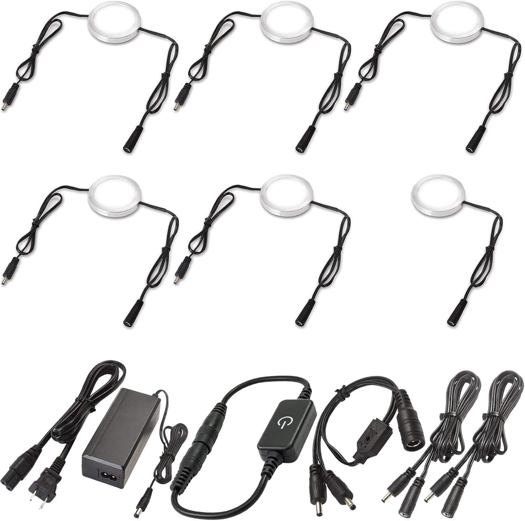Under Cabinet LED Lighting Kit, Touch Dimmable, 12 Lights, Warm White V582
