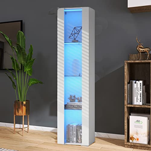 4-Shelves Display Cabinet with Clear Acrylic Door and LED Light B461