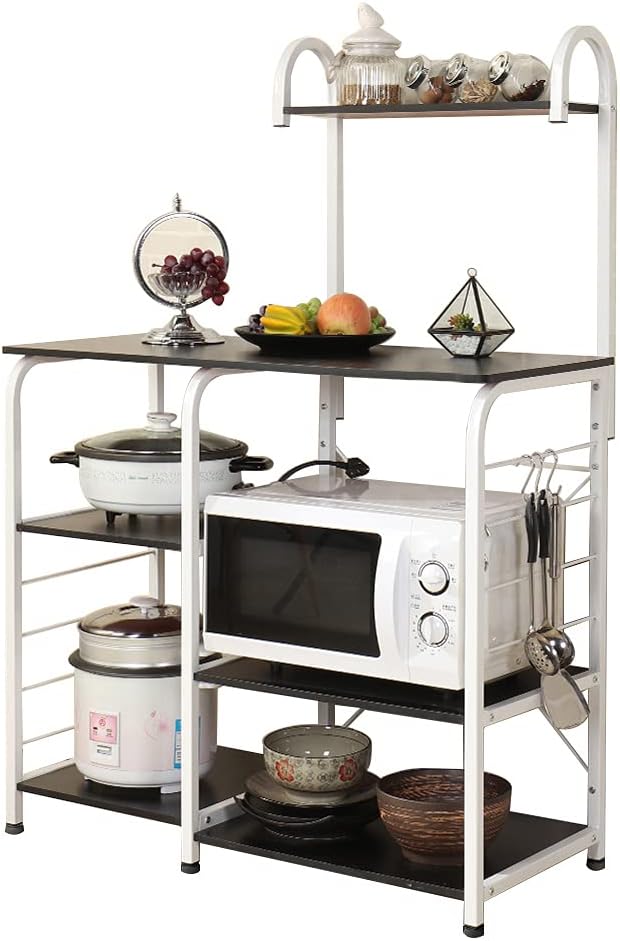 Black Kitchen Baker's Rack Microwave Stand X5325