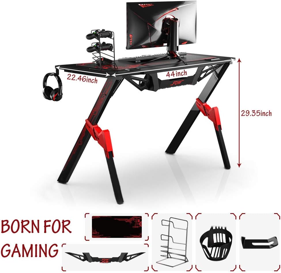 44 inch Carbon Fiber Gaming Desk with Cup Holder S992