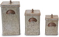 Galvanized Tin Kitchen Canisters Set of 3 F6122