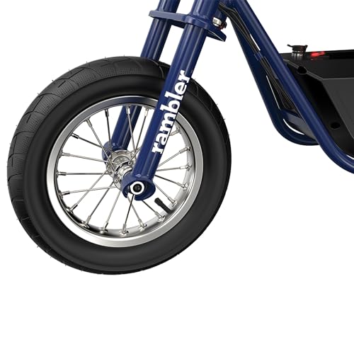 Dark Blue Electric Retro Minibike with 250W Motor, 12 Inch Tires, 24V Battery Y633