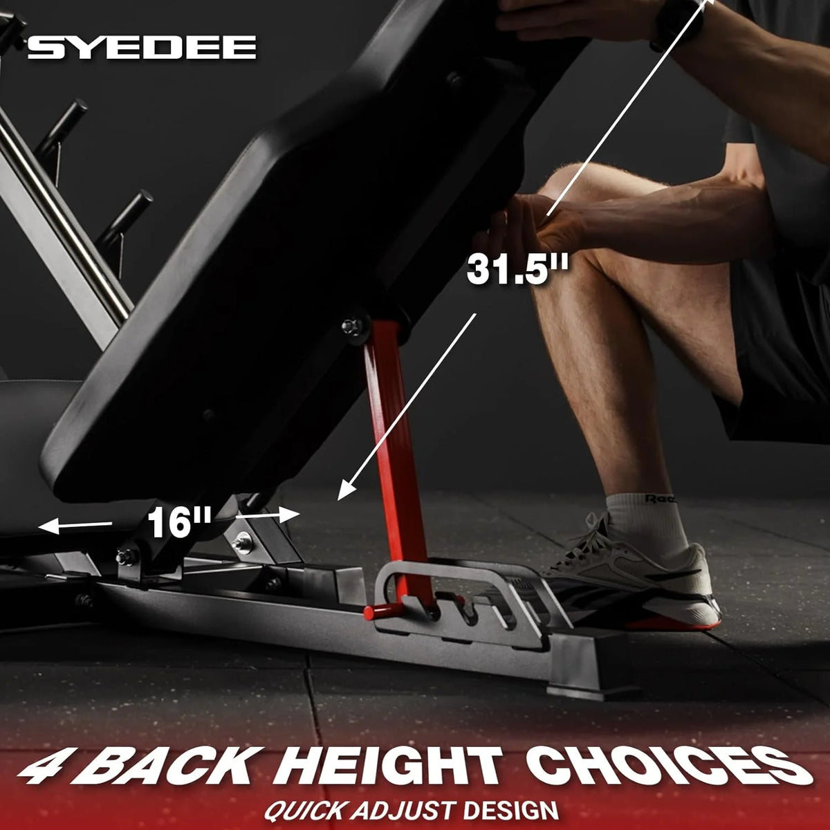 Leg Press Machine with Calf Block, 1500LBS Weight Capacity Adjustable Leg Machine H11887
