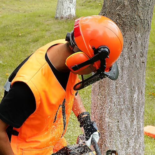 Chainsaw Helmet with Face and Hearing Protection J789