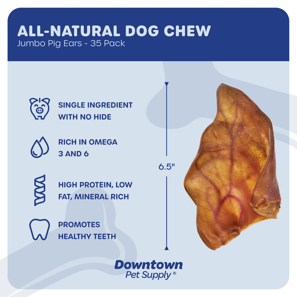 35 Pack Pig Ears Dog Chews Q77741