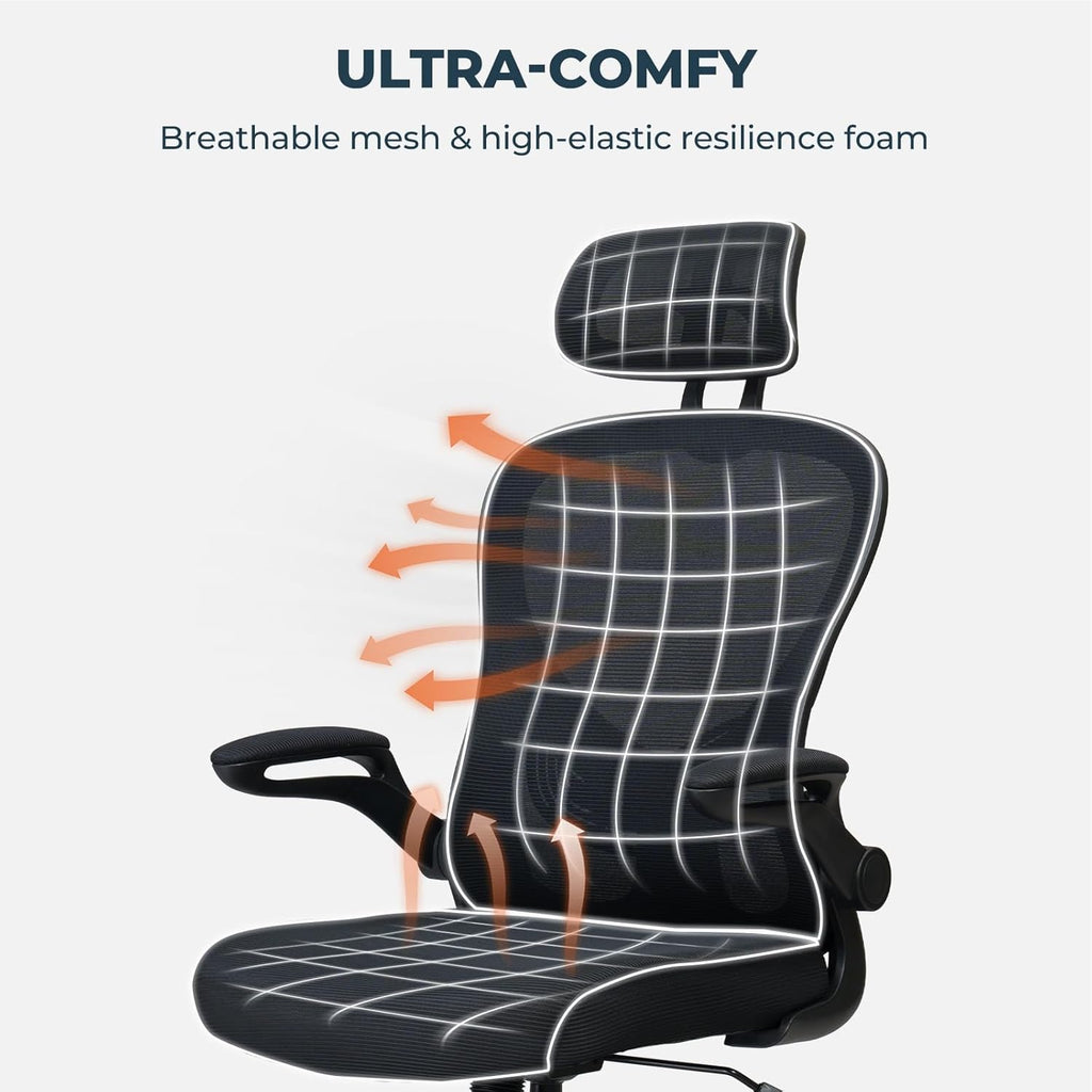 High Back Mesh Office Chair with Adjustable Lumbar Support Y382089