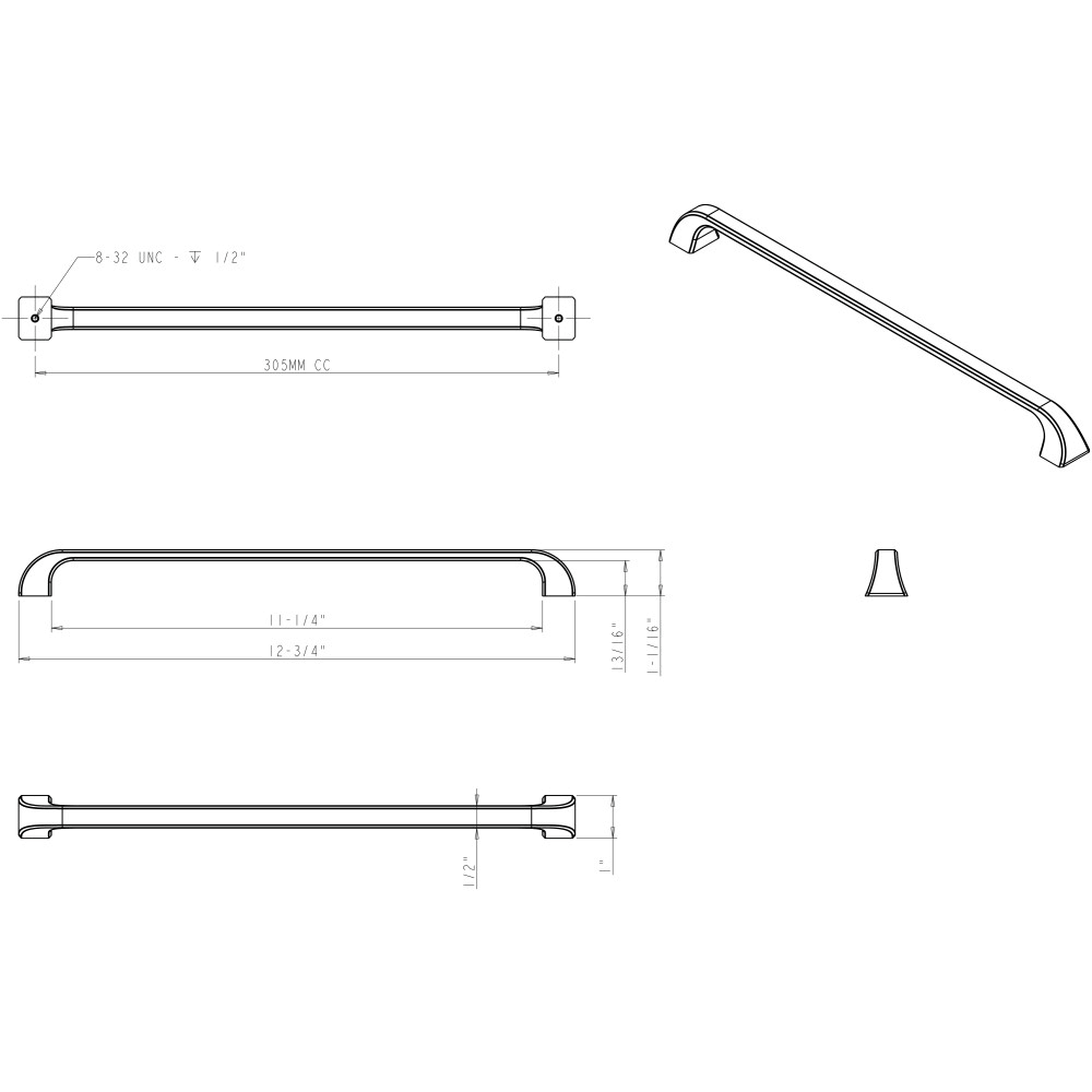 Brushed Pewter Cabinet Pull T426069