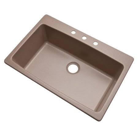33x22 Drop-In Kitchen Sink Natural 3 Hole G54066